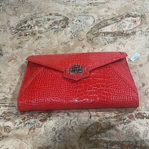 Vintage White House black market oversized clutch bag. NWT deep orange.